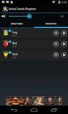 Animal Sounds Ringtones android App screenshot 0