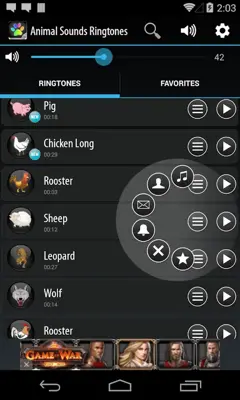 Animal Sounds Ringtones android App screenshot 1